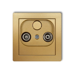 DECO Gniazdo antenowe RTV przelotowe 9dB złoty 29DG9P