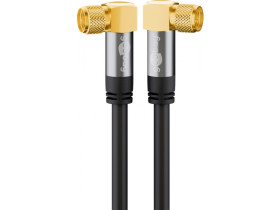 Kabel antenowy SAT kątowy wtyk F/F 1m Goobay