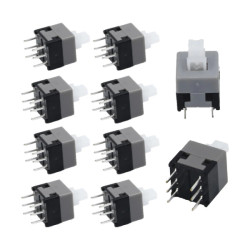 Mikroswitch bistabilny 8.5x8.5mm - włącznik stabilny 6 PIN - push button - 10 szt