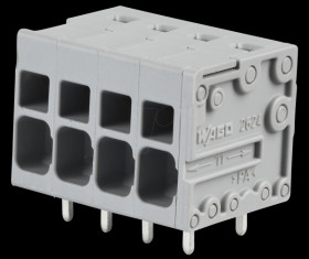 2624-1104 PCB clamp with push-in CAGE CLAMP, 5mm pitch, 4mm², 4-pole, angl