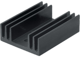 Extruded heatsink, (L x W x H) 37.5 x 29 x 11.5 mm, 15.7 to 6.8 K/W, black anodized, 10018937