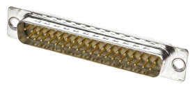 Złącze D-Sub 37-pinowe Męski Proste Montaż na panelu Złoto