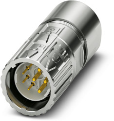 Plug, M23, 8 pole, crimp connection, ONECLICK quick locking system, straight, 1628867