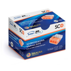 Szybkozłączka wtykowa Simet SCP3 - 3 tory 4mm 32A/450V - Idealna Szybkozłączka - 100szt.