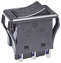 Przełącznik kołyskowy Wł.-(wł.) Nie 16 A DPDT Czarny NKK Switches