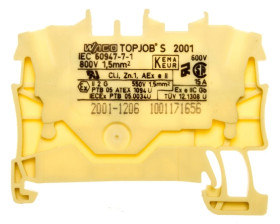 Złączka szynowa 2-przewodowa 1,5mm2 żółta 2001-1206 TOPJOBS