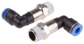 Złącze kątowe gwint R 1/4 męskie, Wciskane 6 mm RS PRO