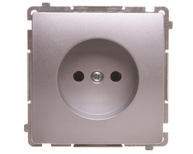 Simon Basic Gniazdo pojedyncze b/u 16A 250V srebrny mat BMG1.01/43