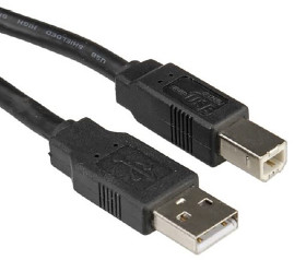 Kabel USB Złącze A USB A Złącze B USB B dł. 4.5m Przewód USB USB 2.0 kolor: Czarny