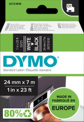 S0721010 DYMO D1 tape, 24 mm, white/black