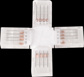 ELED900222 LED strip connector, X-shaped, 4-pin, for 10 mm RGB LED strips
