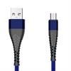 Przyłącze USB 2.0 A wtyk - USB micro B wzmocnione plecione SPIDER 1,5m niebieskie
