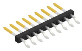 Pin header, 9 pole, pitch 2 mm, straight, black, SLY9SMD0559S