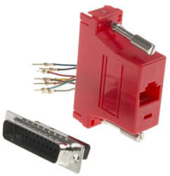 Adapter do złączy RJ, 25-stykowe D-sub żeńskie, RJ45 żeńskie