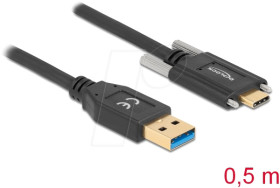 84007 USB 3.1 cable, A connector to C connector, screws on the side, 0