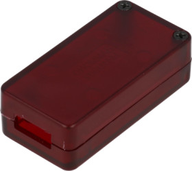 ABS enclosure, (L x W x H) 50 x 25 x 15 mm, red/transparent, IP54, 1551USB2TRD