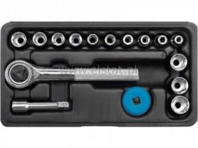 Komplet kluczy nasadowych z grzechtką 16cz.