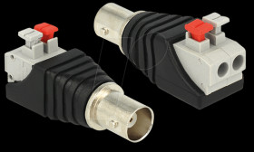 65526 BNC socket > 2-pin terminal block
