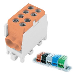 Blok Rozdzielczy Zacisk Odgałęźny Na Szynę TH35 10-35 mm² Brązowy 125A 400V