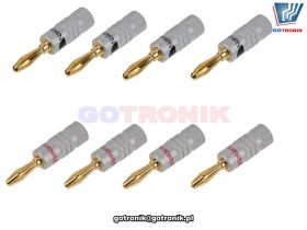 Wtyki bananowe głośnikowe Nakamichi proste 8 sztuk