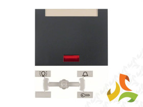 BERKER K.1 Klawisz pojedynczy z 5-cioma soczewkami i polem opisowym antracyt mat lakierowany 14157106 HAGER