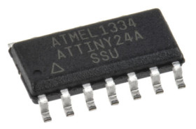 Mikrokontroler Microchip ATtiny24A SOIC 14-pinowy Montaż powierzchniowy AVR 2 kB 8bit CAN: 20MHz RAM:128 B Ethernet: