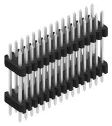 Pin header, 30 pole, pitch 1.27 mm, straight, black, SLVW809230Z