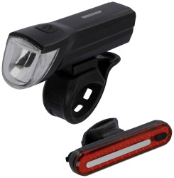 FISCHER FAHRRAD Zestaw oświetlenia rowerowego STOP-30/15 LED czarny