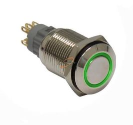 PRZEŁĄCZNIK METALOWY PODŚW.LED 12V ZIEL. BISTABILNY MKX