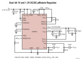 20V, Dual 4A or Single 8A DC/DC μModule Regulator