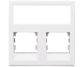 Simon Connect Płytka K45 gniazda teleinformatycznego podwójnego 2xRJ płaska czysta biel KB076/9