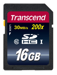 Karta SD SDHC, 16 GB MLC, Transcend Premium -25 → +85°C 200x