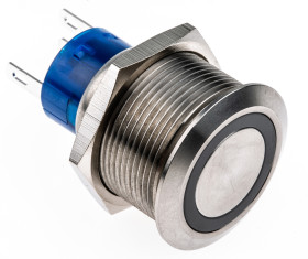 Nasadka przełącznika Chwilowy SPDT średnica wycięcia 22.2mm, montaż panelowy RS PRO