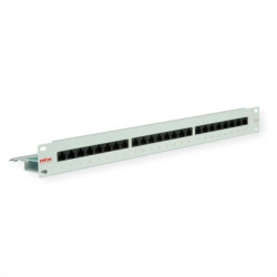 Patch panel ROLINE Cat.6 (Class E) 19, 24 porty, nieekranowany, szary