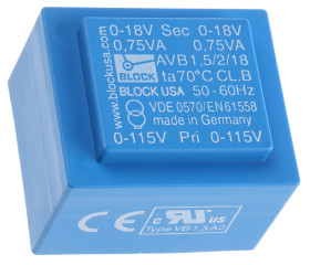 Transformator do druku 18V ac 115 V ac, 230 V ac 2 wyjścia THT 1.5VA
