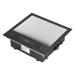 Puszka podłogowa na gniazda modułowe 6 x 45x45mm lub 12 x 22,5x45mm, pokrywa: stal nierdzewna, czarna,OR-GP-9202/SS