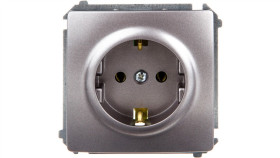 Simon Basic Gniazdo Pojedyncze Schuko Z/U 16A Ip20 Stal Inox Bmgsz1.01/21