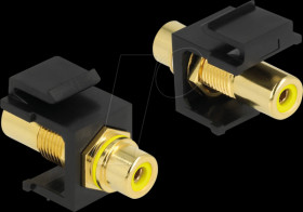 86743 Keystone Module RCA female &gt; RCA female gold plated yellow / bla