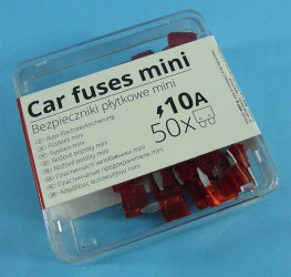 10A MINI RED SAM.BEZP. 50szt