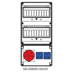 Rozdzielnica 5x32A 2x3x16A INA=32A IP54 SB-209005-S0120-54