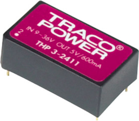 DC converter, 36-160 VDC, 3 W, 1 output, 12 VDC, 83 % efficiency, THP 3-7212
