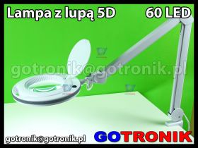 Lampa warsztatowa z lupą 5D x60 LED SMD