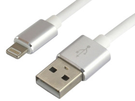 Kabel USB-A do Lightning 1m silikonowy biały 2.4A