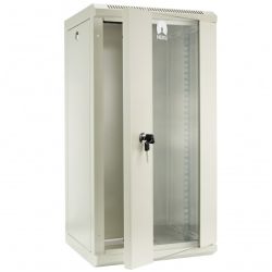 Szafa wisząca RACK 10" 12U 300mm drzwi szklane szara NEKU TS