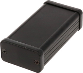 Aluminum enclosure, (L x W x H) 80 x 45 x 25 mm, black (RAL 9005), IP54, 1455D801BK