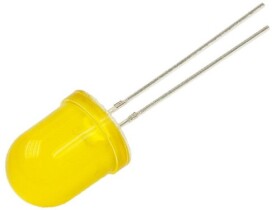 Dioda LED 10mm żółta, matowa, 600mcd