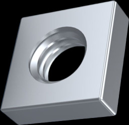 Square nut, M4, W SW7, H 2.2 mm, outer Ø 7 mm, steel, stainless, DIN 562, 002.11.042