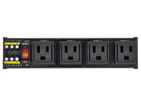 DIN Rail Mount AC 120V NEMA 5-15R 4 Receptacles Outlet Power Strip Module, with Rocker Switch Thermal Circuit Breaker Overload P