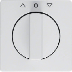 Q.x Płytka czołowa z pokrętłem do łącznika żaluzjowego obrotowego, biały, aksamit 1080608900