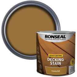 Ronseal 39077 Quick Drying Decking Stain Country Oak 2.5 litre